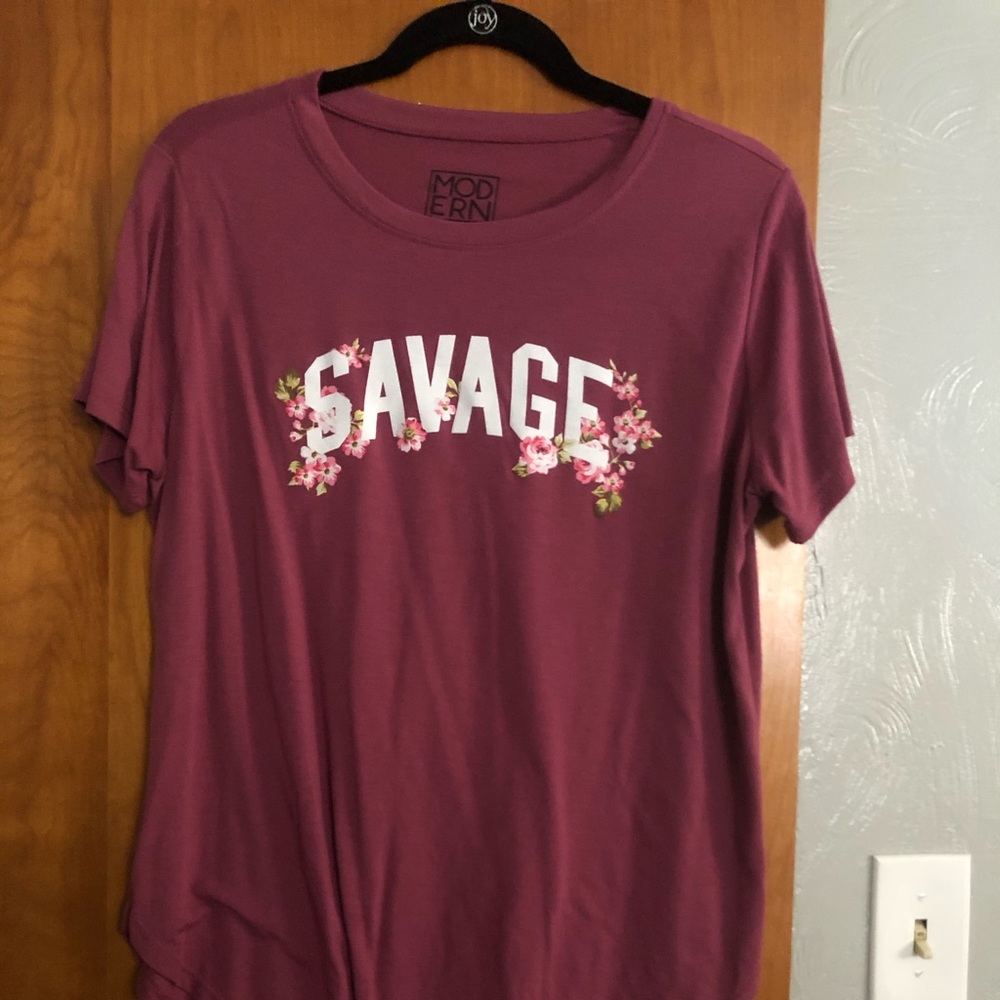 Burgundy savage tee